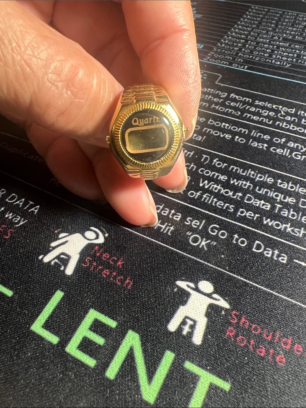 Digital Ring Watch - Gold Tone